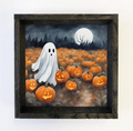 Ghost in the Pumpkin Patch Framed Print - 11x11