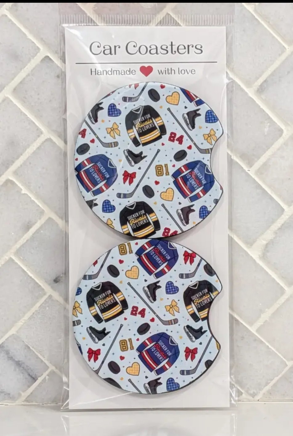 Hockey Car Coasters