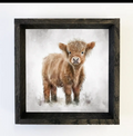 Baby Highland Cow Framed Print - 11x11