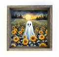 Ghost in the Sunflower Field Framed Print - 11x11