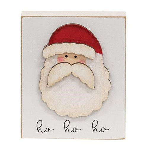 Ho Ho Ho Santa Block wooden Christmas decor