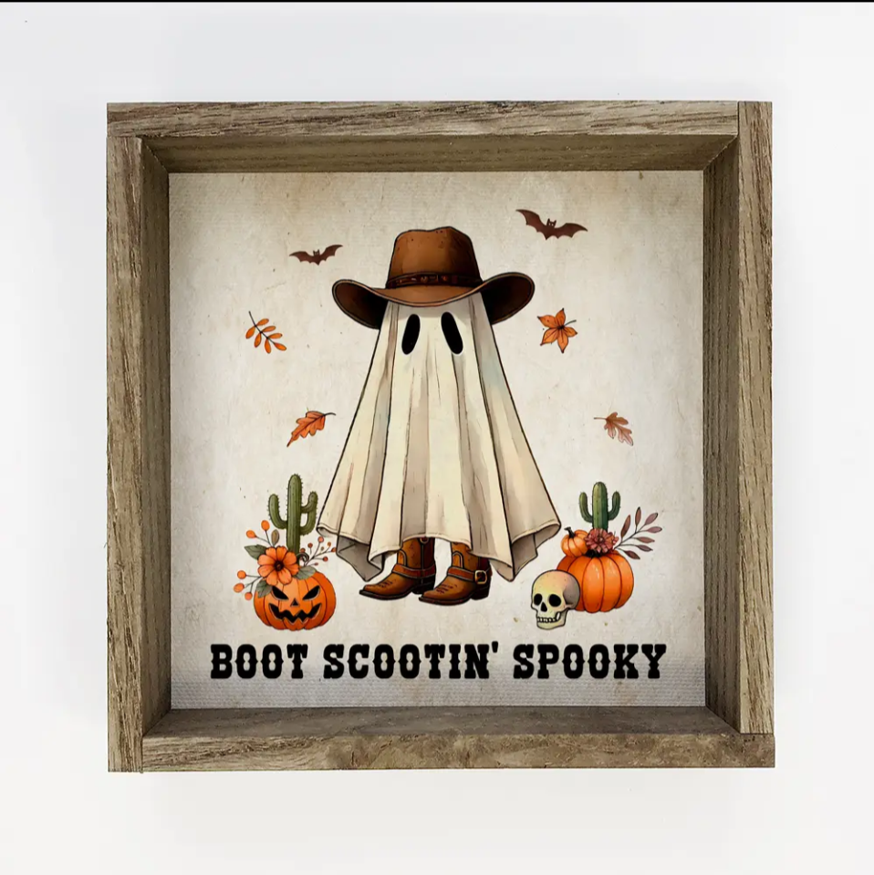 Boot Scootin' Spooky Framed Print - 11x11