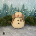 Honey and Me Joy plush snowman angel ornament with burlap wings and jingle bells